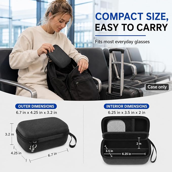 GWCASE Portable 2 in 1 Contact Lens Case and Glasses Case for 2 Pairs - Image 7