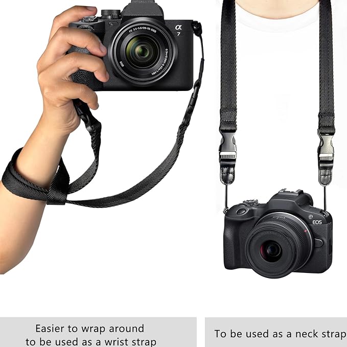 Camera Neck Straps Short,Binocular Strap with Quick Release Buckle,Washable,Black,39 Inch - Image 4