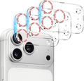 Dengduoduo 3 Pack Camera Lens Protector for iPhone 17 Pro, Tempered Glass, Ultra HD, 9H Hardness, Anti-Scratch, Case Friendly,[No Affect on Night Shots], Glitter Red by Dengduoduo