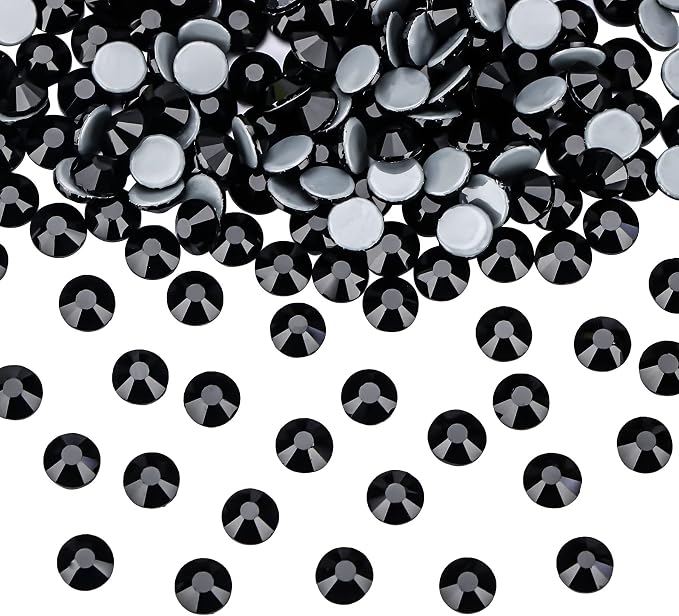 Jollin Hotfix Rhinestones Flatback Crystal Gems 3.2mm SS12, Jet | 1440pcs Hot Fix Crystals Glass Rhinestones for Bedazzling, Crafting, Clothes, Shoes & Accessories DIY Decoration - Image 2