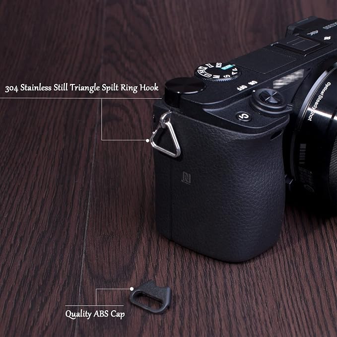 VKO Lug Ring Camera Strap Triangle Split Ring Hook Plastic Cap | Compatible with All Brand D-SLR Rangefinder Mirrorless Camera W/Round Eyelet 12mm(2 Pair) - Image 3