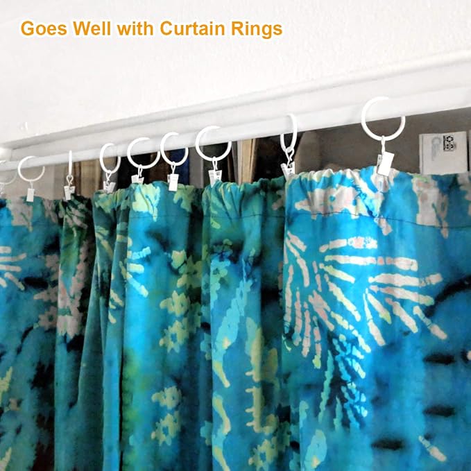 Coideal White Curtain Clips Hooks - 100 Pack Small Stainless Steel Metal String Party Awning Lights Hanger Hooks for Home Decoration, Photos, Art Craft Display and Indoor Outdoor Activities Supplies - Image 3