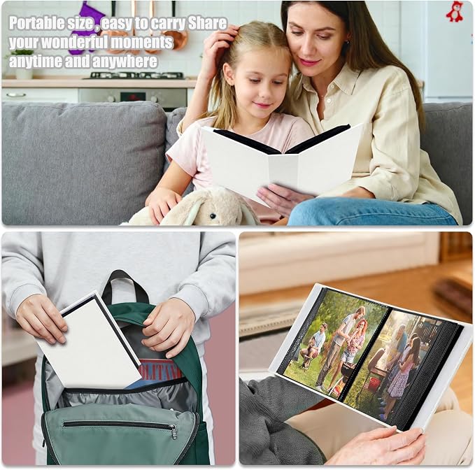 Photo Album 4x6 100 Pockets for Wedding Gifts,Linen Hardcover Picture Albums for Family Anniversary Baby Vacation Pictures - Image 7