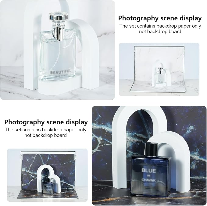 12PCS 12Patterns Product Photography Backdrops,Photo Backdrop Double Sided | Marble and Tile Photo Background（16.5X11inch） - Image 2