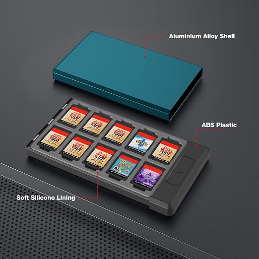 HEIYING Switch Game Case with 40 Precise Slots for Switch 2 / Micro SD Card | Portable Game Card Case, Metal Shell with Soft Silicone Lining, Precise Slots, Magnetic Closure for Easy Storage & Access - Image 4