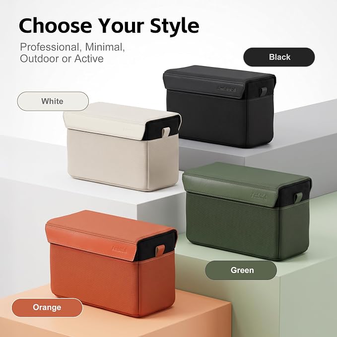 AMBITFUL D1 Cube Camera Insert, Medium/Large Padded Organizer with Dividers for Mirrorless DSLR, Black/Apricot (Green, L (5.6L)) - Image 7