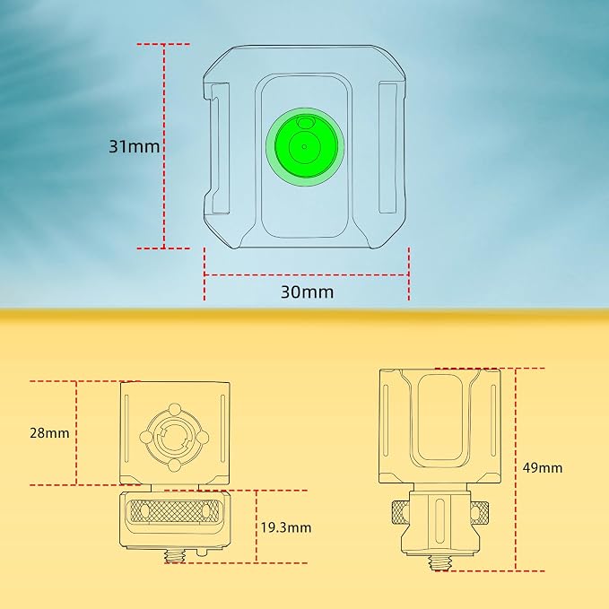 Zeadio Universal Camera Mount with 1/4"-20 Screw, Hot Shoe Adapter, 3/8" Threaded Holes with to 1/4"-20 Threaded Adapter, Light Shoe & Bubble Level for Monitor and Light Mounts etc - Image 4