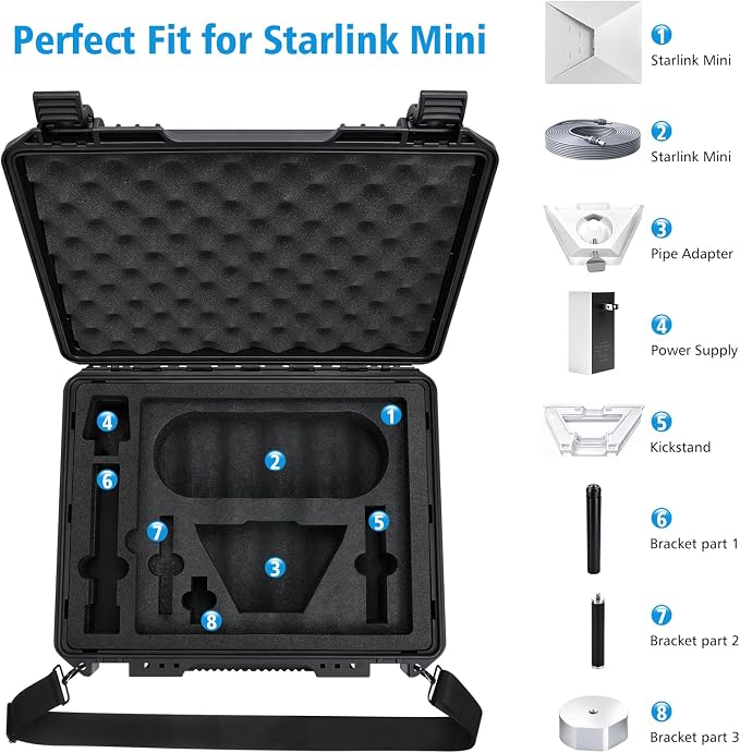 Starlink Mini Hard Case Set with Starlink Mini Tripod Stand Waterproof anti fall Portable Carrying Case for Starlink Mi ni Dish and Accessories Ideal for Travel and Camping - Image 2