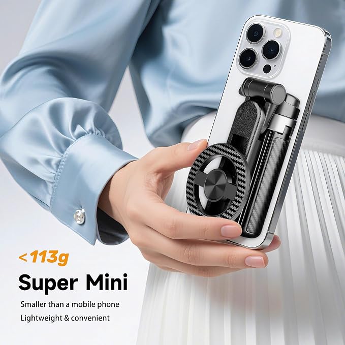 2026 5-in-1 Magnetic Selfie Stick with Remote, 16 inches | 360° Rotation, Transforms into Mini Tripod/Camera Grip/Handheld Stabilizer/Phone Stand, For Cell Phone - Image 4