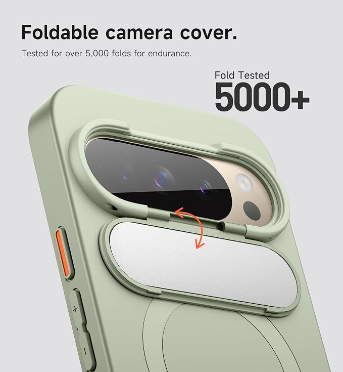 SURITCH for Google Pixel 10/10 Pro Phone Case, Compatible with MagSafe, Protective Cover with Camera Cover & Adjustable Metal Kickstand for Pixel 10/10 Pro 2025 -Sage Green - Image 4