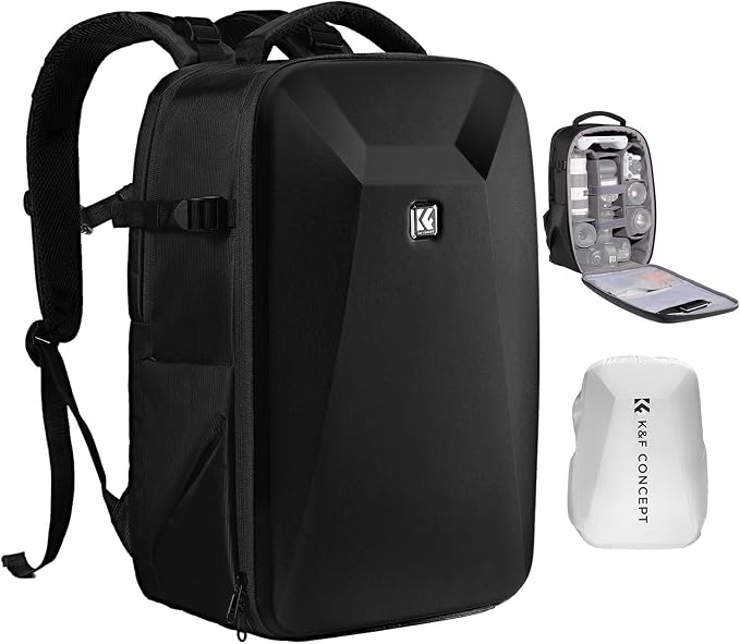 K&F CONCEPT Camera Backpack,Hardshell Photography DSLR Camera Bag | 15-15.6 Inch Laptop Compartment, Waterproof, Hard Shell Camera Case, Compatible with Canon/Nikon/Sony/DJI Mavic Drone, B07 by KFCONCEPT