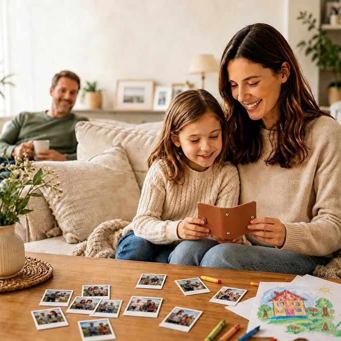Ruibytree 52 Pockets Small Photo Album 2x3 for Instax Mini, Brown, 2 Pack | Pocket-Size, PU Leather Cover, Snap Closure, Acid-Free Pages, Fits Polaroid 2x3 Photos, Kodak Mini Prints & ZINK Photos - Image 9