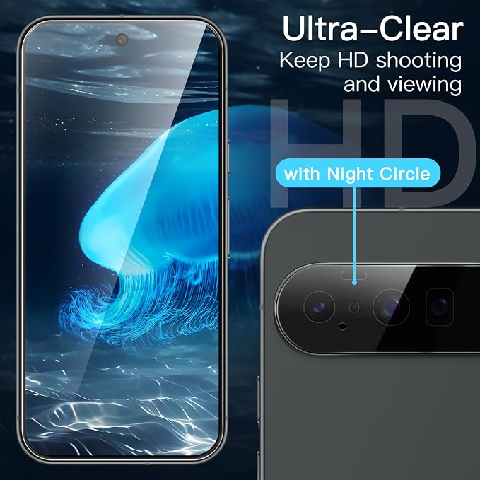 JETech Screen Protector for Google Pixel 10, 2+2 Pack | with Camera Lens Protector, HD Clear Tempered Glass, Anti-Scratch Protection, Easy Installation Tool - Image 6