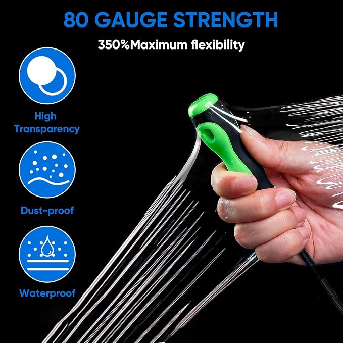 TICONN 2Pk Stretch Wrap Stretch Film Roll, 1000ft Industrial Strength 5 inch Wide Clear Plastic Wrap with Handles for Pallet Wrapping Shipping Moving - Image 5