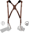 Dual Camera Harness Leather Camera Strap DSLR/SLR, All-Day Comfort by CCoiro