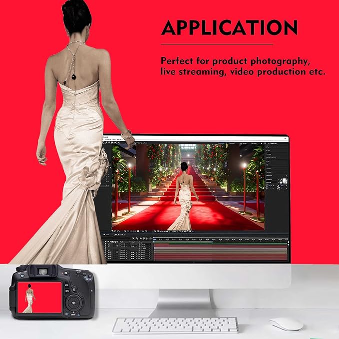 Red Photography Backdrop for Photoshoot, Fabric 5x7ft | Versatile Studio Photo Backgrounds, Non Reflective, Easy to Use, for Portraits, Product, Party, Video Creation - Image 3