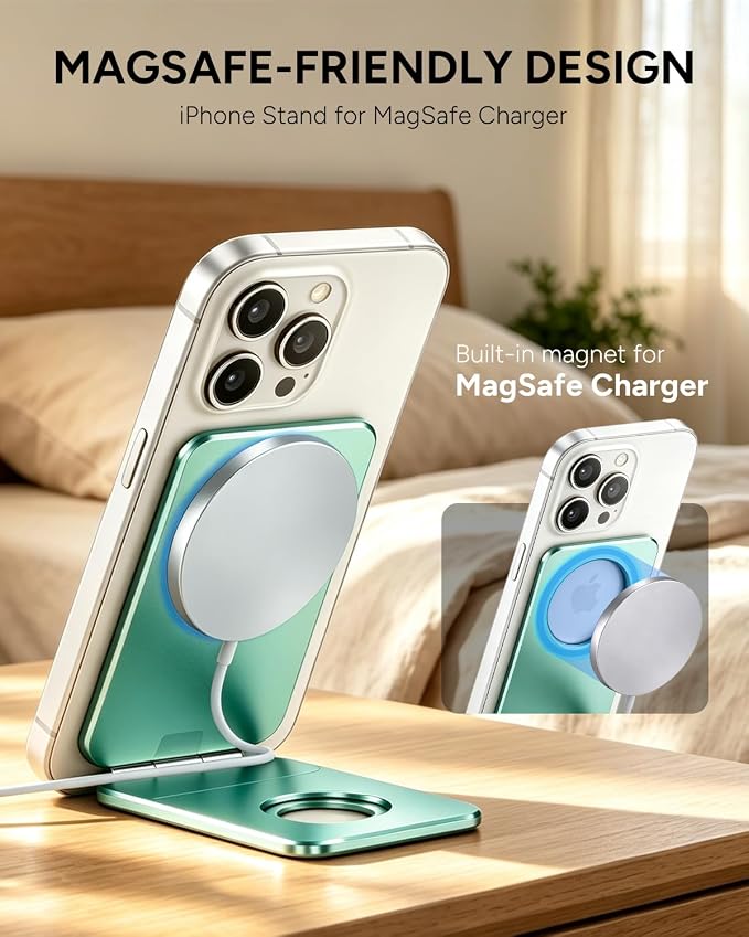 1ST IDEA for MagSafe Tripod Stand Ultra-Thin 0.23" | Aluminum Alloy Magnetic Tripod for iPhone, Flexible 20x Magnet Phone Stand Gift Accessories for Women Men for iPhone 17 16 15 14 13 12 Series - Image 8