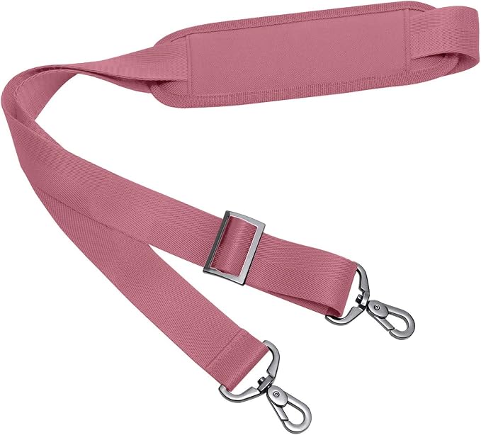 MOSISO 56 inch Shoulder Strap, Adjustable Soft Universal Non-Slip Strap | Thick Replacement Strap, Fit Padded with Metal Swivel Hooks for Laptop Shoulder Bag/Laptop Messenger Bag, Dusty Rose - Image 4