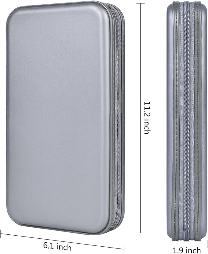 alavisxf xx CD Holder, 72 Capacity Hard Plastic Storage Case for Car | CD DVD Case, Portable Hand Strap, Zipper Closure, Anti-Slip Sleeves, Disc Storage Organizer, for Home Office Travel - Image 4