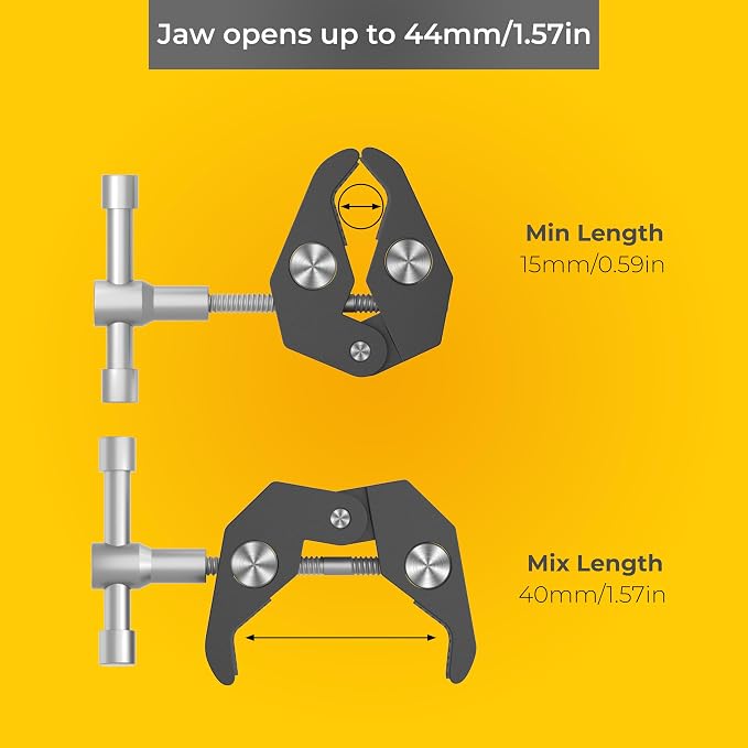 REFLEX CAMERA Super Clamp with 1/4" and 3/8" Thread Ideal Magic arm clamp with Rotary Handle for Photography, Tripod, Lights, Umberellas, DSLR Cameras, Shelves, Rods, Light Stands - Fully Adjustable - Image 2