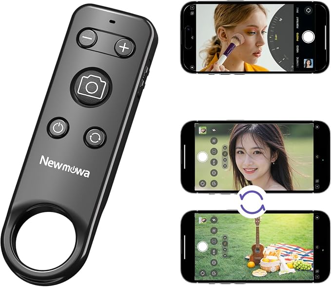 Newmowa Bluetooth Remote Shutter Rechargeable Zoom for iPhone Selfie Vlog | Support Video Photo Shooting, Lens Switching, for Travel, Group photo, ONLY Compatible with iPhone 11-17, iOS 15 and Above by Newmowa