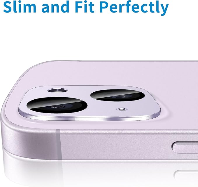 Camera Lens Protector for iPhone 14 /iPhone 14 Plus Metal Camera Cover Film, 9H Tempered Glass, Anti-Scratch, Case Friendly - Purple - Image 5