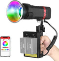 GVM PL60C RGB COB LED Video Light, 60W Portable Photography Studio Light, 2700K-6800K Full Color Output, CRI97+, App Control, 16 FX Effects for Photography, YouTube, Filmmaking & Content Creation by GVMGreatVideoMaker