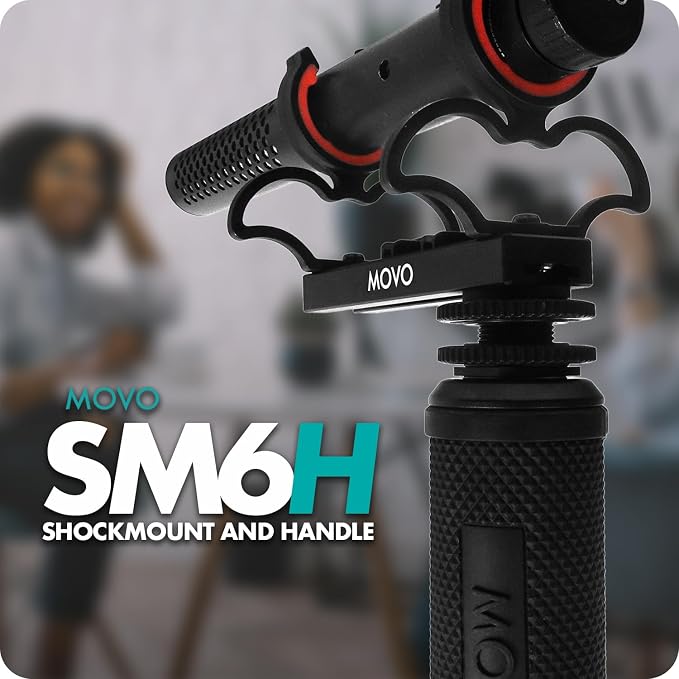 Movo SM6H Ultraflex Premium Shockmount for Shotgun Microphones with Grip Handle – Compatible with Rode NTG Series, Sennheiser MKE600, Audio-Technica AT875R, and More - Image 3
