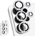 for Samsung Galaxy S26 Ultra Camera Lens Protector, Individual Metal Ring Tempered Glass Lens Cover, [Strong Adsorption] Scratch Resistant Ultra-Thin HD Clear Lens Cover, 1 Set-Slivery Diamond by Btscase