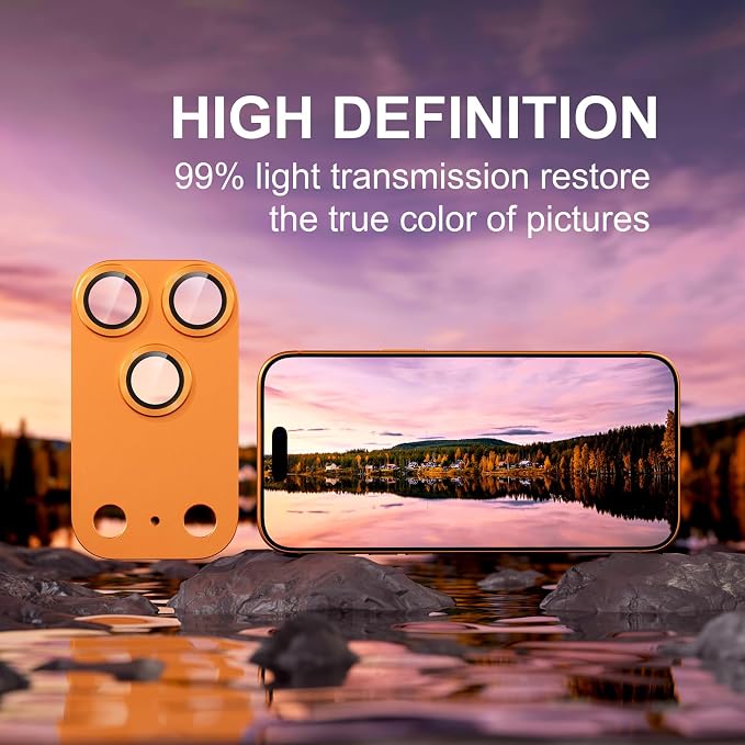 for iPhone 17 Pro Max Camera Lens Protector, Cosmic Orange | [Military Grade Shatterproof] [Strong Adsorption] [Case Friendly] Matte Metal Tempered Glass Camera Screen Cover Accessories - Image 5