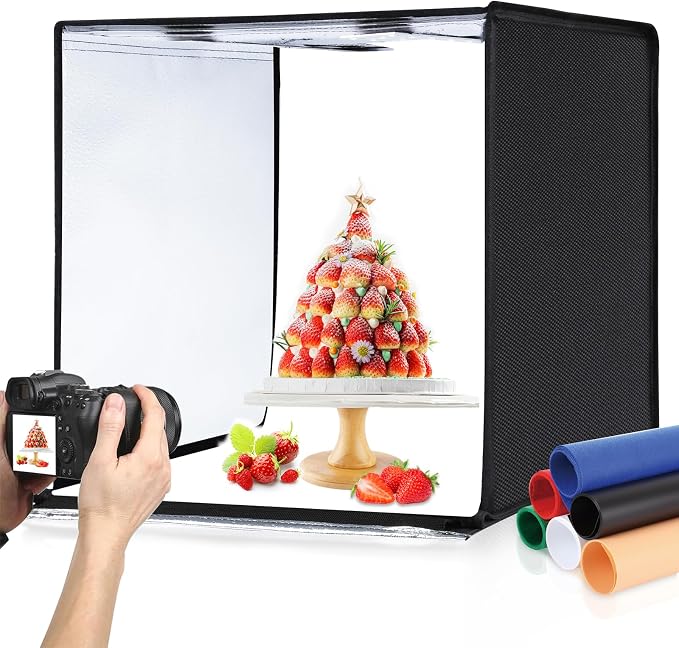 PULUZ Light Box Photography, 24x24 inch Large Photo Studio Light Box, Professional Dimmable Photo Booth with 120 LED Lights & 6 Backdrops for Jewelry and Food Items Product Photography - Image 8