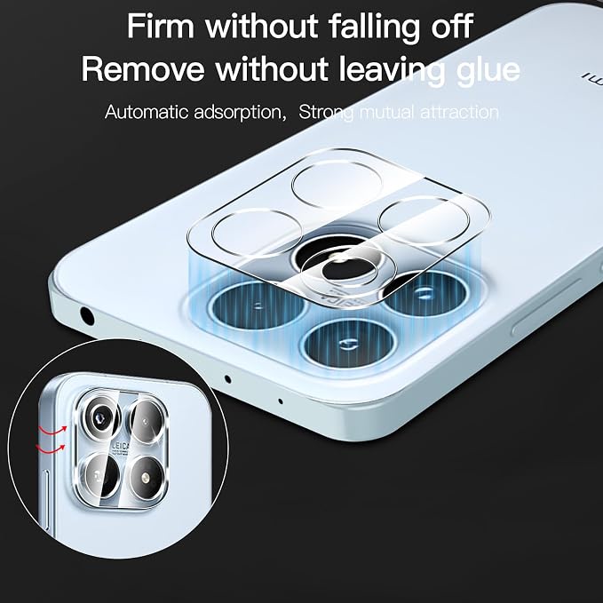 Anoowkoa 3 Pack for Xiaomi 17 Screen Protector + [3 Pack] Xiaomi 17 Camera Lens Tempered Glass Protector.9H Hardness.Support Fingerprint Unlock, Bubble-Free.Easy Installation - Image 2
