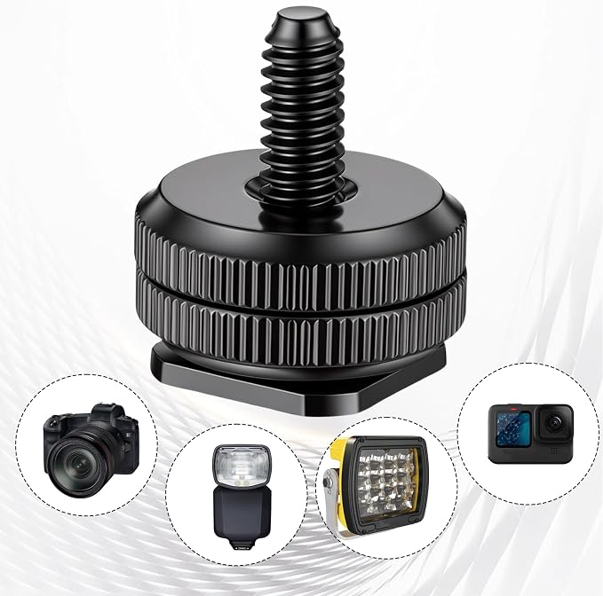Camera Hot Shoe Mount to 1/4"-20 Tripod Screw Adapter Compatible with Versatile Flash Hot Shoe Mounts for DSLR Camera Rigs, Tripods, Mounting Accessories (4 Pcs) - Image 5