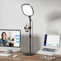 Video Conference Lighting for Zoom with Stand, 30 Modes, CRI>98 | Edge-lit Eye-care Full-screen Ring light, Dimmable with 360° Stand, Memory Func for Zoom, Video Calls, Live Streams, Webcam by LitONES