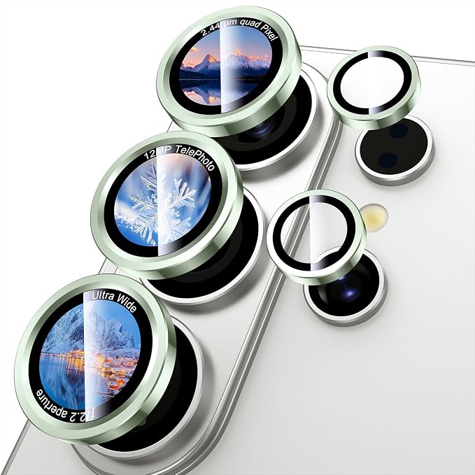 Uyiton for Samsung Galaxy S26 Ultra Camera Lens Protector, Unique Design | Case-Friendly, Ultra-Thin, Military-Grade Sapphire Glass with Aluminum Metal Rear Camera Screen Cover, Green - Image 8
