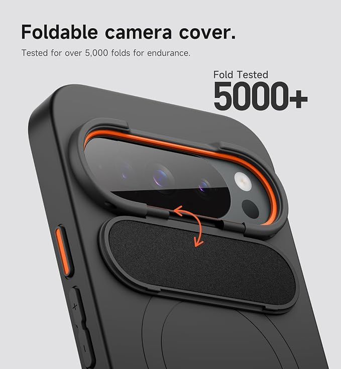 SURITCH for Google Pixel 10/10 Pro Phone Case, Compatible with MagSafe, Protective Cover with Camera Cover & Adjustable Metal Kickstand for Pixel 10/10 Pro 2025 -Black - Image 4