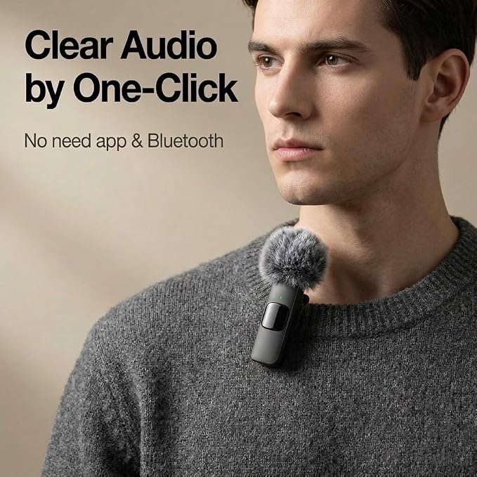 2 Pack Professional Wireless Lavalier Microphone for iPhone 17/16/15, USB-C Android Cordless Mini Mic with Noise Reduction, Plug-and-Play Lapel Microphone for YouTube, TikTok, Vlogging & Interviews - Image 2