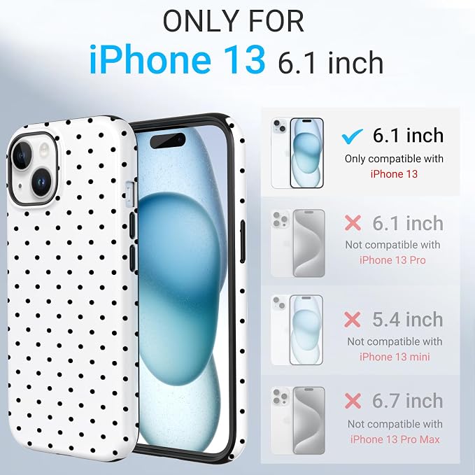 TPU Phone Case for iPhone 13, MagSafe Wireless Charging Compatible, Shockproof Slim Fit Protective Cover with Anti-Yellowing & Raised Camera Protection (Polka dot 3, iPhone 13) - Image 2