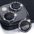 Choiche for iPhone 14/14 Plus Camera Lens Protector Bling, Glitter-Black | Ultra HD, 9H Tempered Glass Camera Cover Screen Protector Metal Individual Ring Decoration Accessories, 2-Lens, 6.1/6.7-inch by Choiche