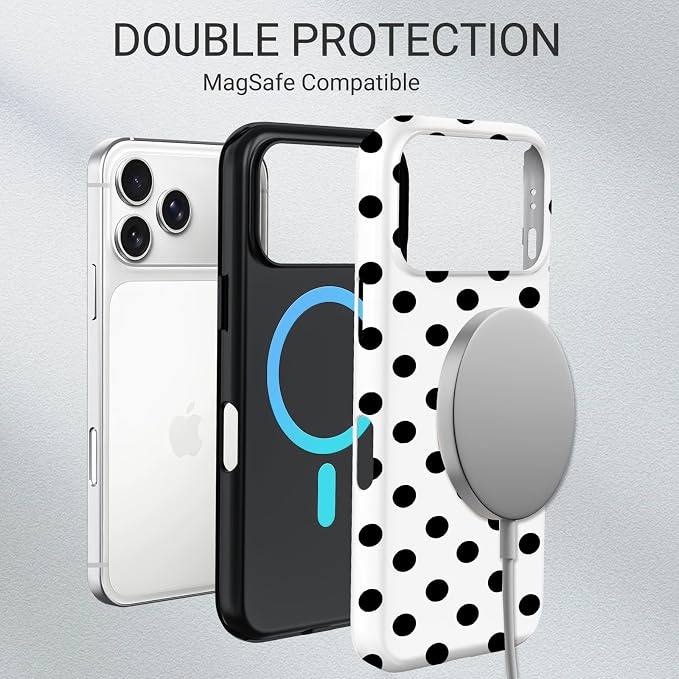 TPU Phone Case for iPhone 17 Pro, MagSafe Wireless Charging Compatible, Shockproof Slim Fit Protective Cover with Anti-Yellowing & Raised Camera Protection (Point 5, iPhone 17 Pro(6.3")) - Image 6