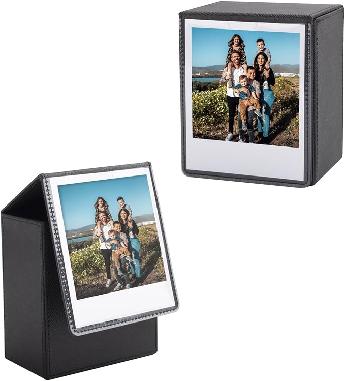 Photo Case for Instax Wide Film, 3.5x4.25” Photo Storage Box Fits for Fujifilm Instax Wide 400/300/210Wide EVO, Picture Holder for Polaroid 600/I-Type/OneStep2 Instant Film - Black by HIYQIN