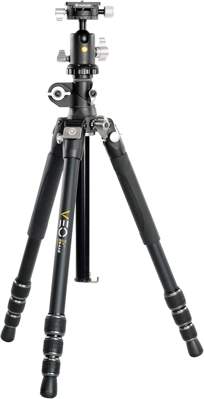 Vanguard VEO3T+264AB Travel Tripod with Ball Head and Multi-Angle Center Column for Overhead Shots | Dual-Axis Ball Head and Multi-Angle Center Column for Overhead Shots by Vanguard