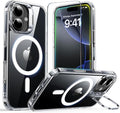 for iPhone 17 Case Clear,Magnetic iPhone17 Case with Screen Protector [Compatible with MagSafe], Shockproof TPU Cover for iPhone Case 17 Built-in Stash Stand by Unknown