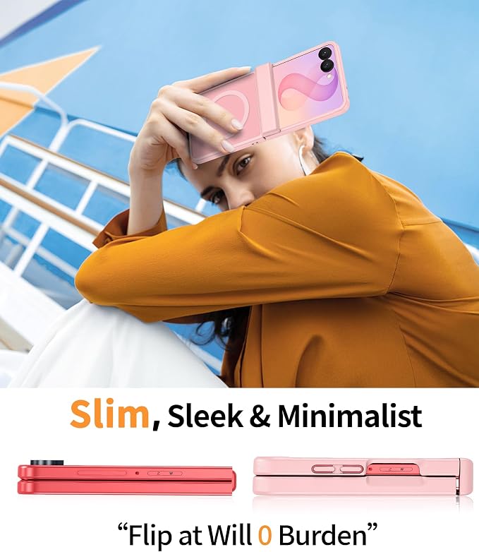 FNTCASE for Samsung Galaxy Z Flip 8 Case, Fit for Magsafe, Screen Protector | Hinge Protection, Translucent Matte, 18FT Military Grade Drop Proof, Protective Phone Cover, Light Pink - Image 7