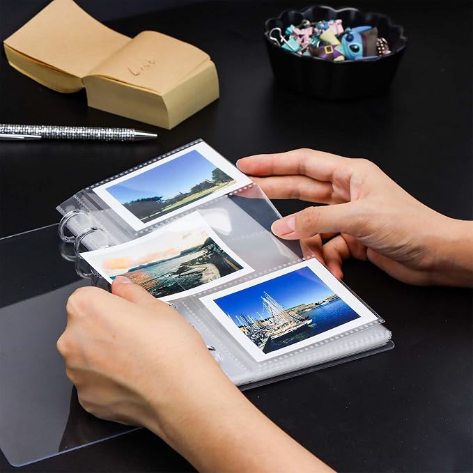 Mogoostry Clear Discbound Album Sheet Protectors 8 Discs 2.5 x 3.5 Inch 3 Pockets Inner Page Plastic Protective Sleeves Organizer - Image 5