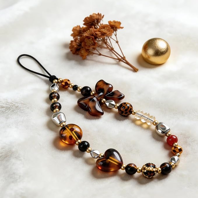 Cute Beaded Camera Wrist Strap for Phone, Digital Camera Charm Lanyard, Pearl Beaded Chain for Bag Keychain Gift - Image 3