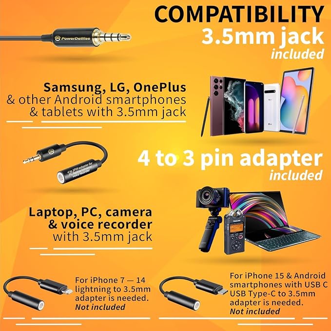 Dual Lavalier Microphone Set for iPhone, Android & Camera – Professional Clip-On Lapel Microphones for Interviews, Podcasting, YouTube, Video Recording, Vlogging & Online Teaching - Image 4