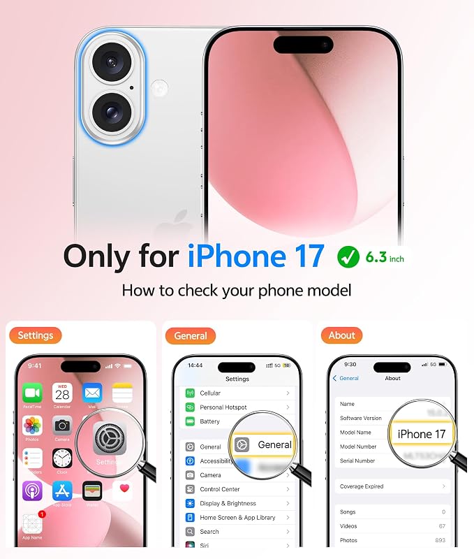 FNTCASE for iPhone 17 Case, Compatible with Magsafe, Glass Screen Protector | Full Camera Protection, Translucent Matte, 14FT Military Grade Drop Proof, Shockproof Protective Phone Cover, Light Pink - Image 2