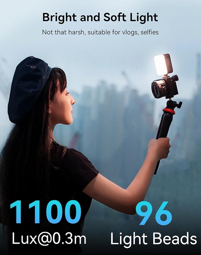SmallRig P96 Mini LED Video Light, Bi-Color 2700-6500K Portable Light | CRI 95+, 2200mAh, with Camera Cold Shoe Adapter, for Content Creator Photography Vlogging, for TikTok, YouTube Streaming - Image 2