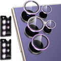 for Samsung Galaxy S24 Ultra Camera Lens Protector, Individual Metal Ring Tempered Glass Lens Cover, [Strong Adsorption] Scratch Resistant Ultra-Thin HD Clear Lens Cover, 2 Sets-Purple by Btscase